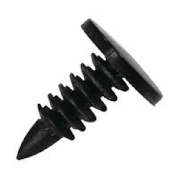 Micro Plastics Pawl Lock Rivet, .188" Mounting Hole Dia, .56" L, Nylon, Black, 1000/Pack