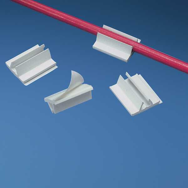 Panduit Adhesive Mount Cable Clip,.22" Bundle Capacity, Nylon, White, 100/Pack