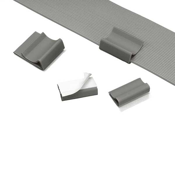 Panduit Adhesive Mount Cable Clip, 1.09" Bundle Capacity, PVC, Gray, 100/Pack