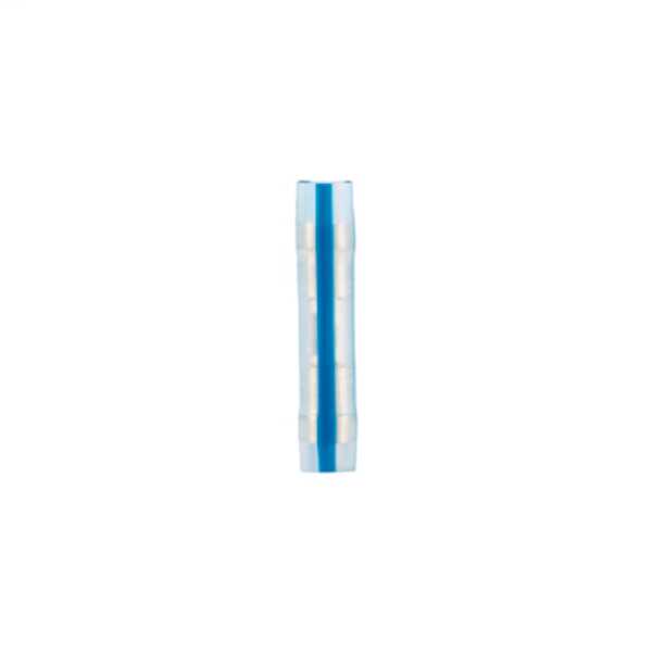 Panduit Butt Splice, KYNAR Insulated, 16 - 14 AWG, Blue Stripe, Package 50, Length 1.10"