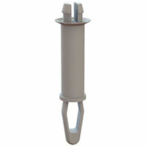 Micro Plastics Bayonet-Two Prong Support, Bottom Locking, .156" Mounting Hole Diam, .625" L, Nylon, Natural, 1000/PK