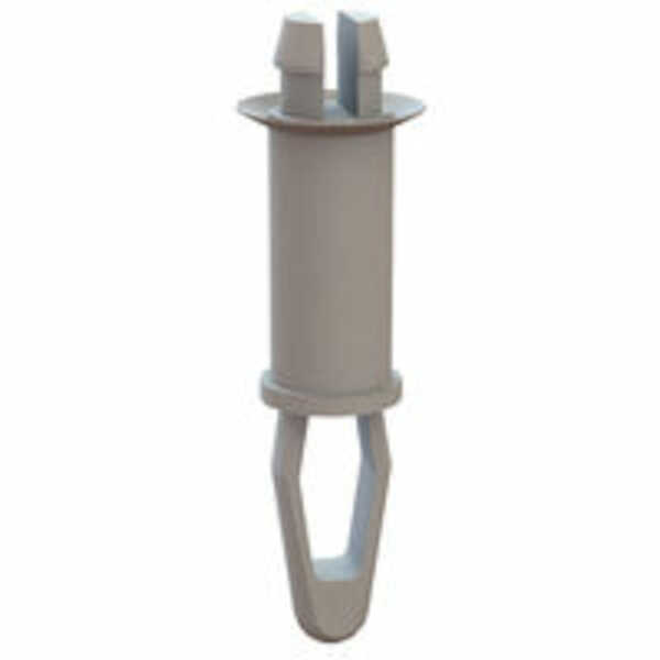 Micro Plastics Bayonet-Two Prong Support, Bottom Locking, .156" Mounting Hole Diam, .25" L, Nylon, Natural, 1000/PK