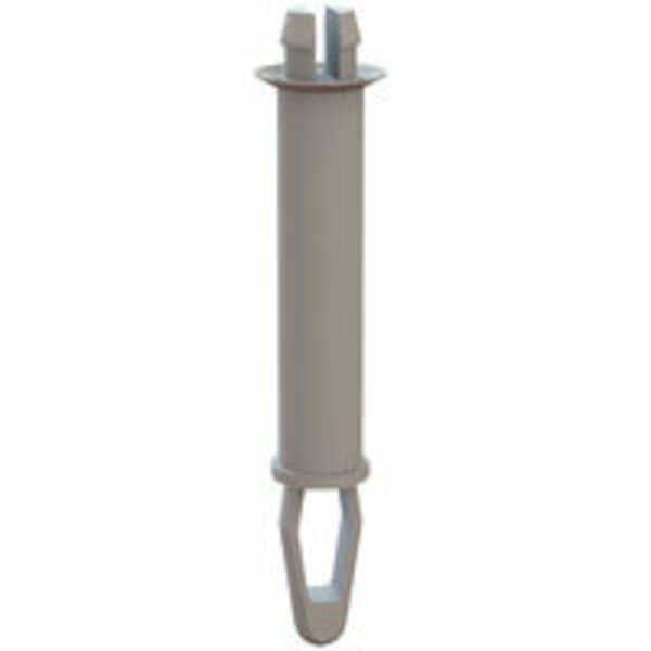 Micro Plastics Bayonet-Two Prong Support, Bottom Locking, .156" Mounting Hole Diam, .875" L, Nylon, Natural, 1000/PK