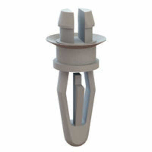 Micro Plastics Bayonet-Two Prong Support, Locking, .156" Mounting Hole Diam, .125" L, .156" Bottom Hole Dia, Nylon, Natural, 1000/PK