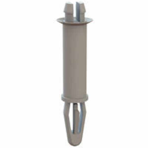Micro Plastics Bayonet-Two Prong Support, Locking, .156" Mounting Hole Diam, .625" L, Nylon, Natural, 1000/PK