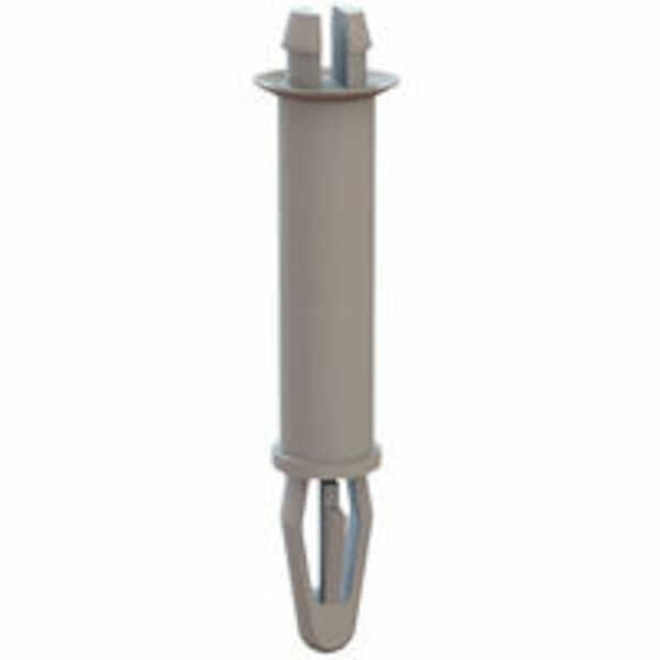 Micro Plastics Bayonet-Two Prong Support, Locking, .156" Mounting Hole Diam, .75" L, Nylon, Natural, 1000/PK