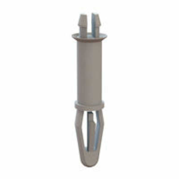 Micro Plastics Bayonet-Two Prong Support, Locking, .156" Mounting Hole Diam, .437" L, Nylon, Natural, 1000/PK