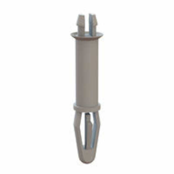 Micro Plastics Bayonet-Two Prong Support, Locking, .156" Mounting Hole Diam, .5" L, Nylon, Natural, 1000/PK