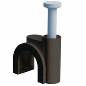 Micro Plastics Nail-In Cable Clip, .256" L, .34 x .30" Bundle Capacity, Polyethylene, Black, 100/Pack