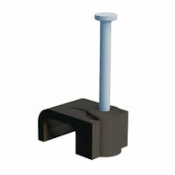 Micro Plastics Nail-In Cable Clip, .315" L, .21 x .34" Bundle Capacity, Polyethylene, Black, 100/Pack
