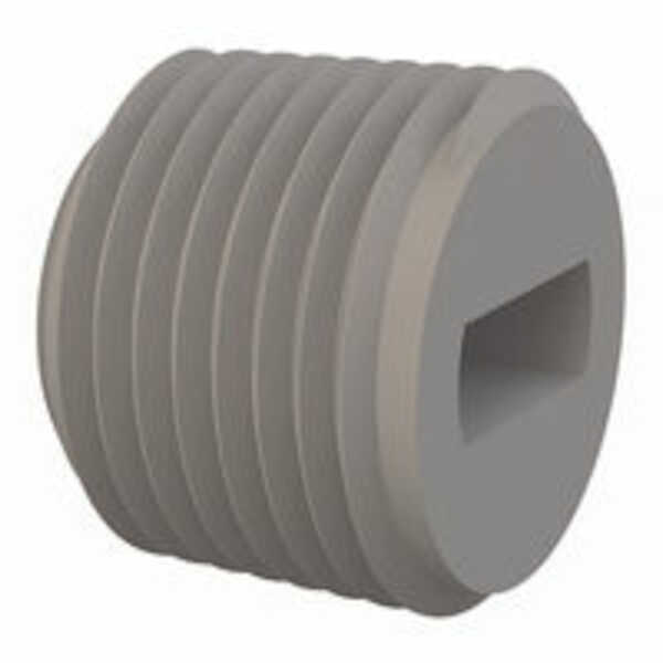 Micro Plastics NPT 3/8-18 Threaded Plug, .55" Diameter, Nylon, Natural, Round, 500/Pack
