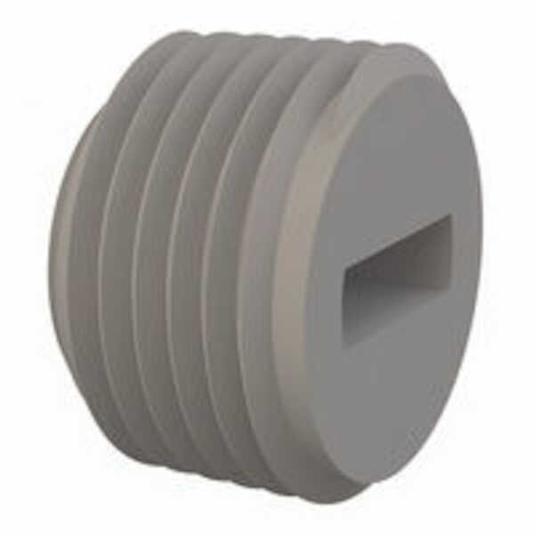 Micro Plastics NPT 1/2-14 Threaded Plug, .565" H, Nylon, Natural, Round, 500/Pack