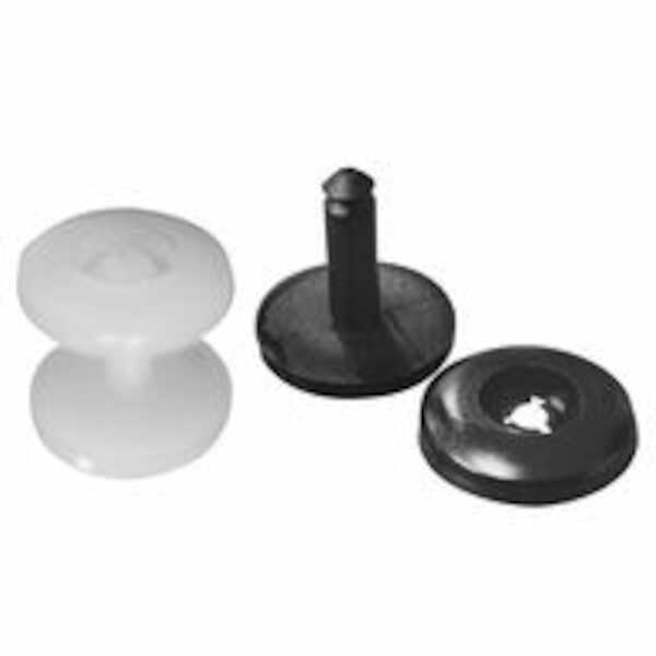 Micro Plastics Push Rivet, .125" Mounting Hole Dia, .1" Panel Thickness, Nylon, Black, 1000/Pack