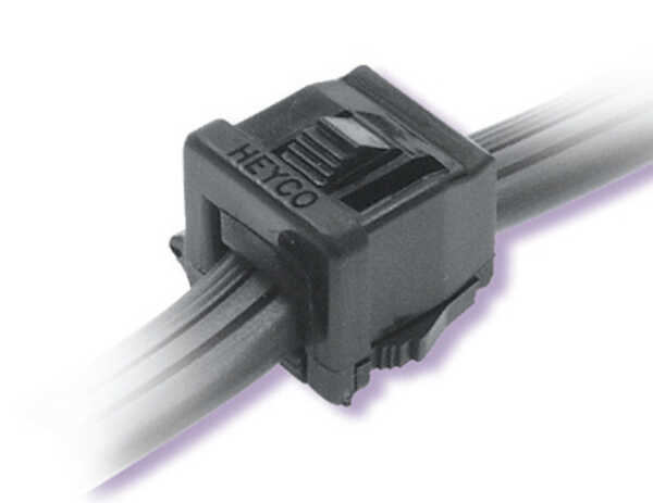 Heyco RDD Lockit Straight-Thru Strain Relief Bushing for Flat Cable, .550" L, Nylon, Black