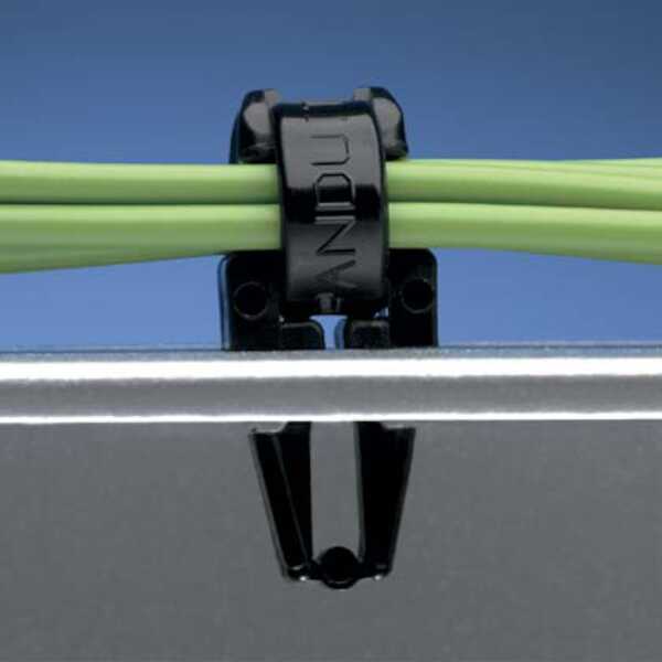 Panduit Cable Tie Mount, Push Mount, Heat Stabilized Black, 1000/Pack