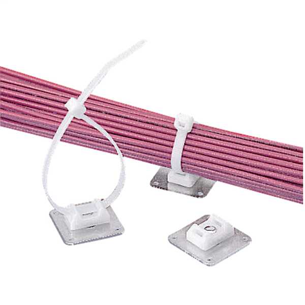 Panduit Cable Tie Mount, Swivel, Epoxy, 1.13" x 1.13" (28.7 mm x 28.7 mm) L x W, Aluminum Base/Nylon Mount, 200/Pack