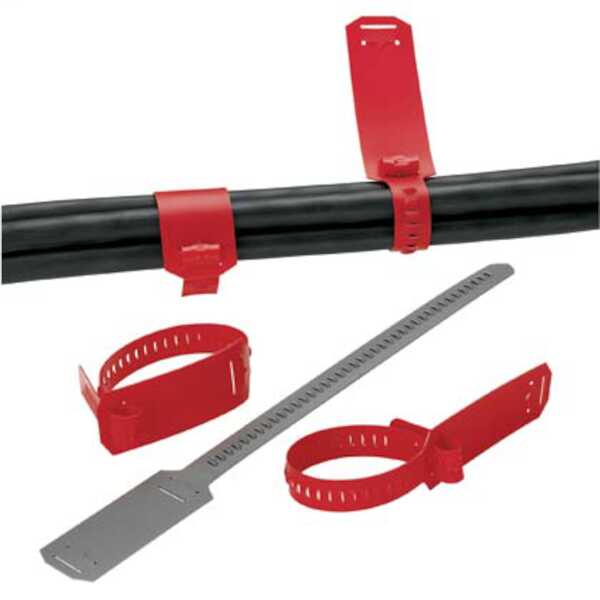 Panduit Cable Marker Strap, 15.3" (387 mm) Length, Polyethylene, Gray, 50/Pack