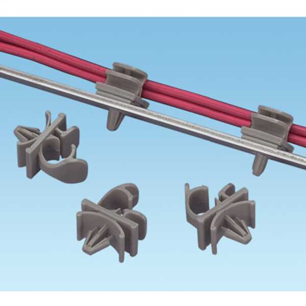 Panduit Arrowhead Mount Cable Clip, 1" Bundle Capacity, Nylon, Gray, 100/Pack