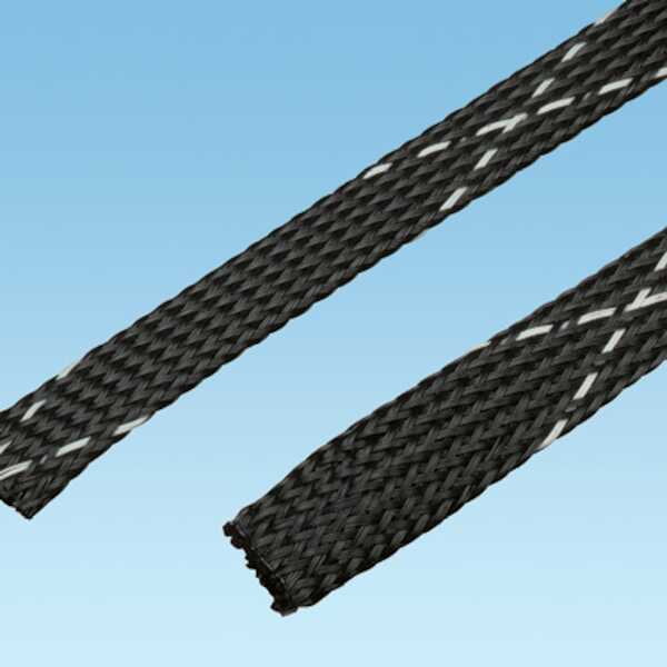 Panduit Braided Expandable Sleeving, 1.50" diameter (38.1mm), Black, Flame Retardant, Polyethylene Terephthalate, 50 ft/Reel