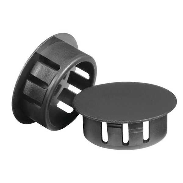 Micro Plastics ﻿8 mm Hole Plug, Domed, 79" H, Nylon, Black, 1000/Pack