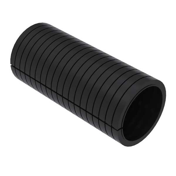 Micro Plastics Split Corrugated Tubing, 3/4" Trade Size, Polypropylene, Black, 100 ft