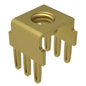 Power Tap Connector. 6 Circuits, M4 Threaded Insert, .322" Long. Gold Plate.